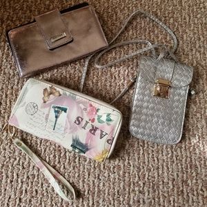 3 wallet/wristlet/crossbody bags